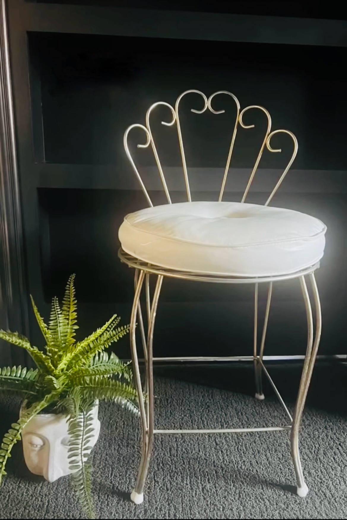 Gilded Iron Vanity Chair
